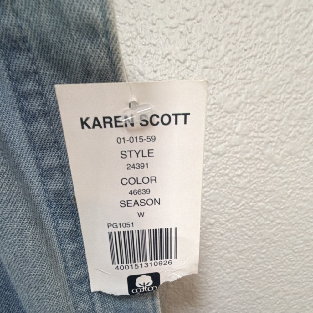 Karen Scott Light Blue Denim Faded‎ Tank Dress. Boho. Country. Y2K. 2002. - Picture 3 of 5